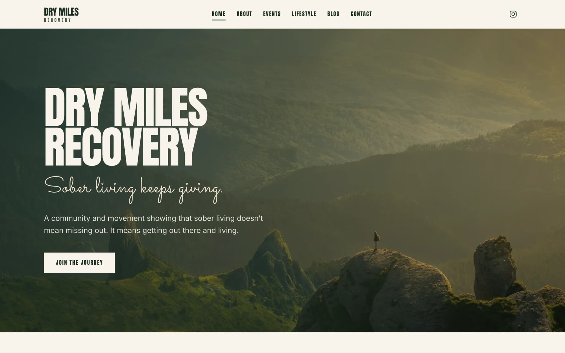 Dry Miles Recovery website, home page