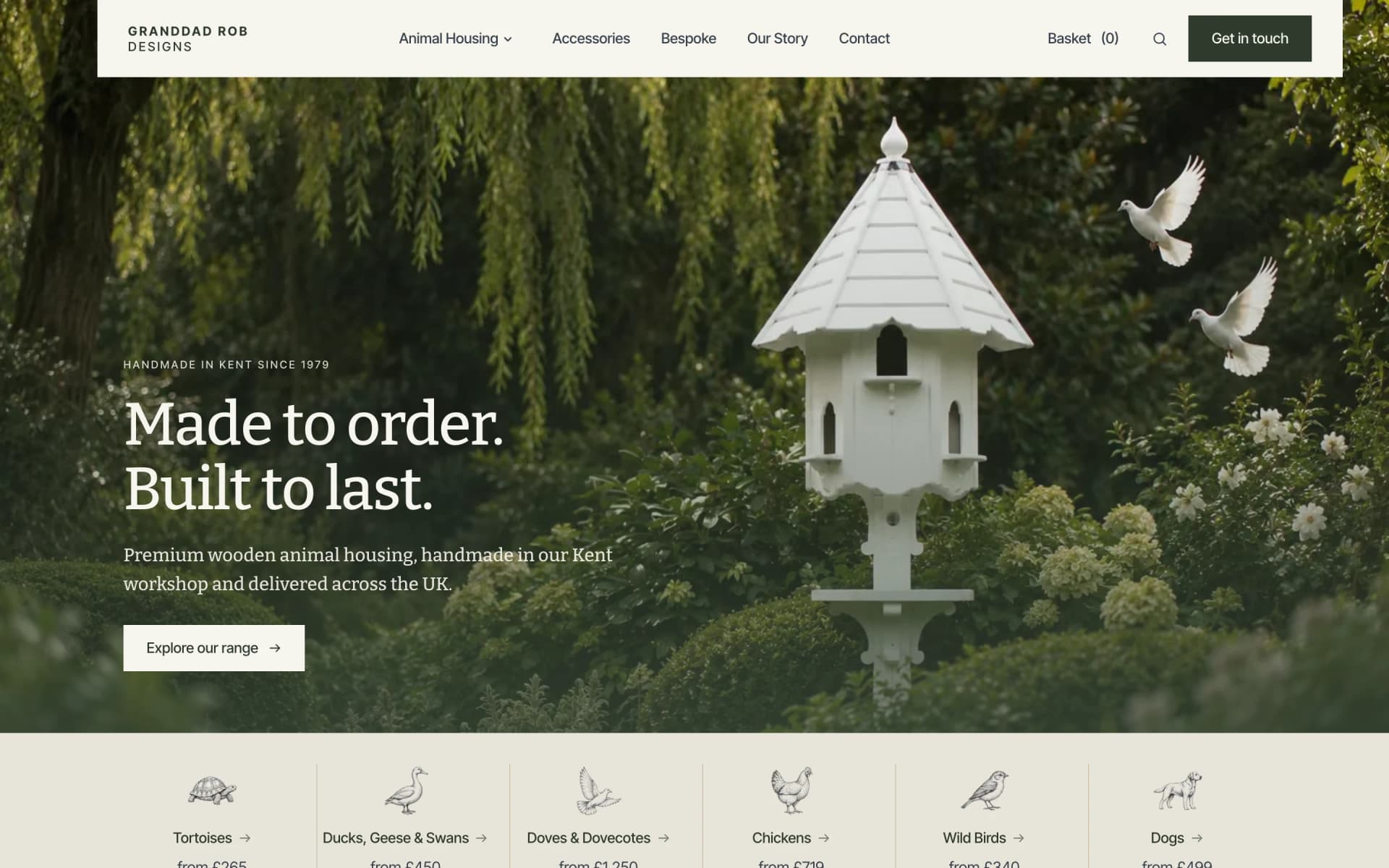 Granddad Rob Designs website, home page