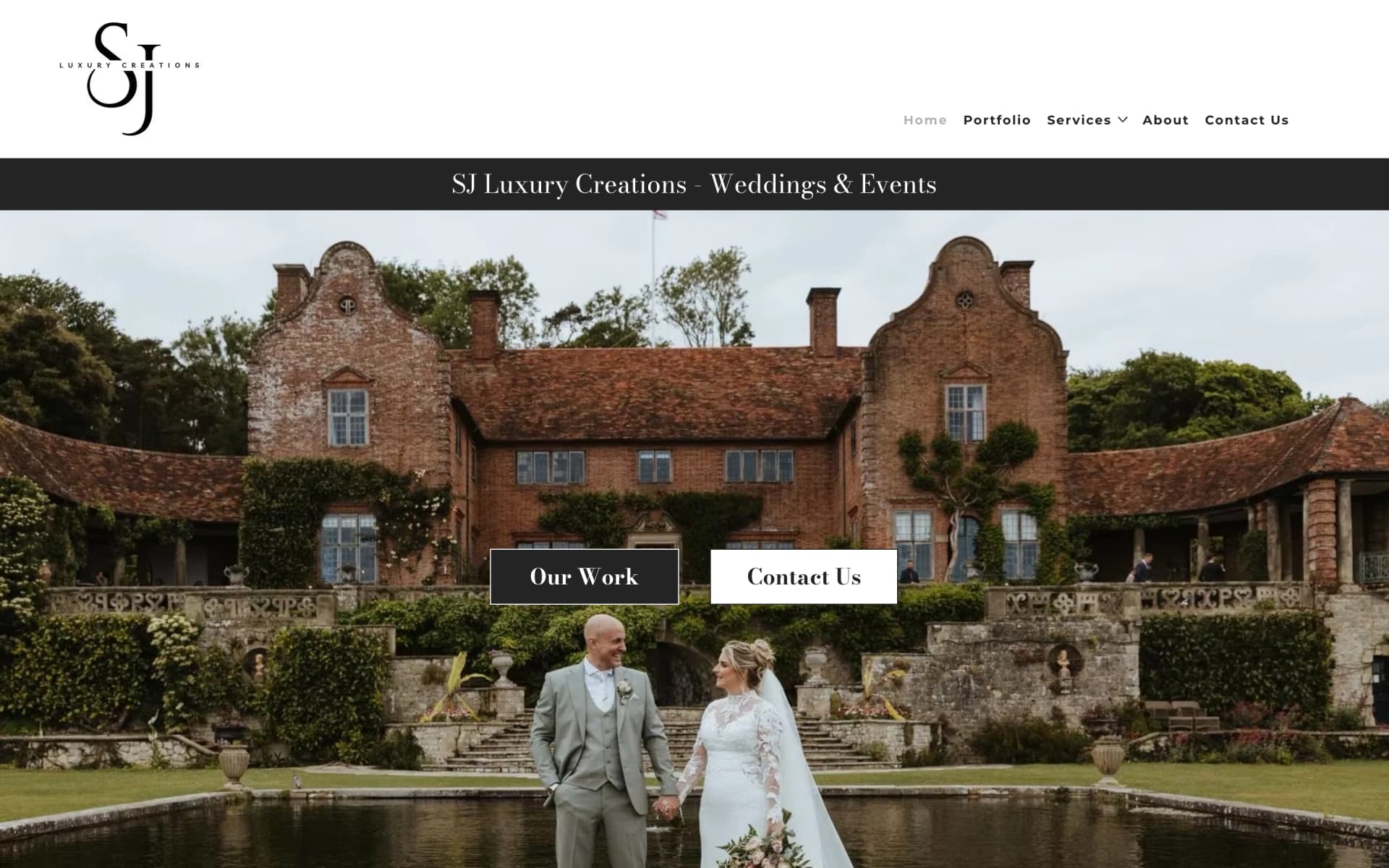SJ Luxury Creations website as delivered, home page